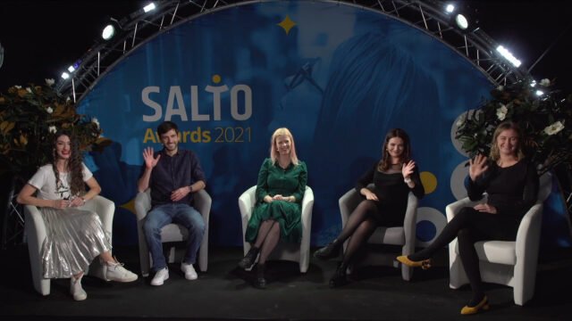 SALTO AWards 2021 5 team members waving to the camera